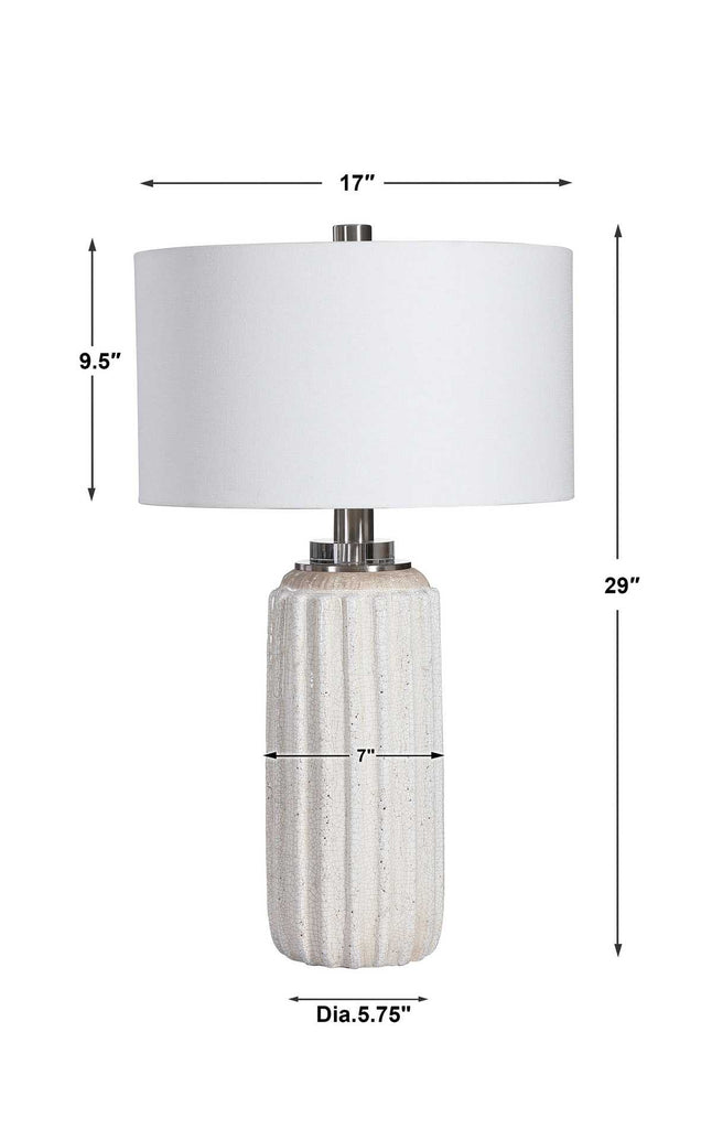 Azariah White Crackle Table Lamp - Bombay Mercantile