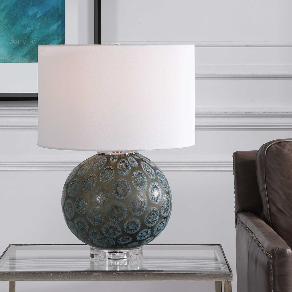 Agate Slice Charcoal Table Lamp - Bombay Mercantile