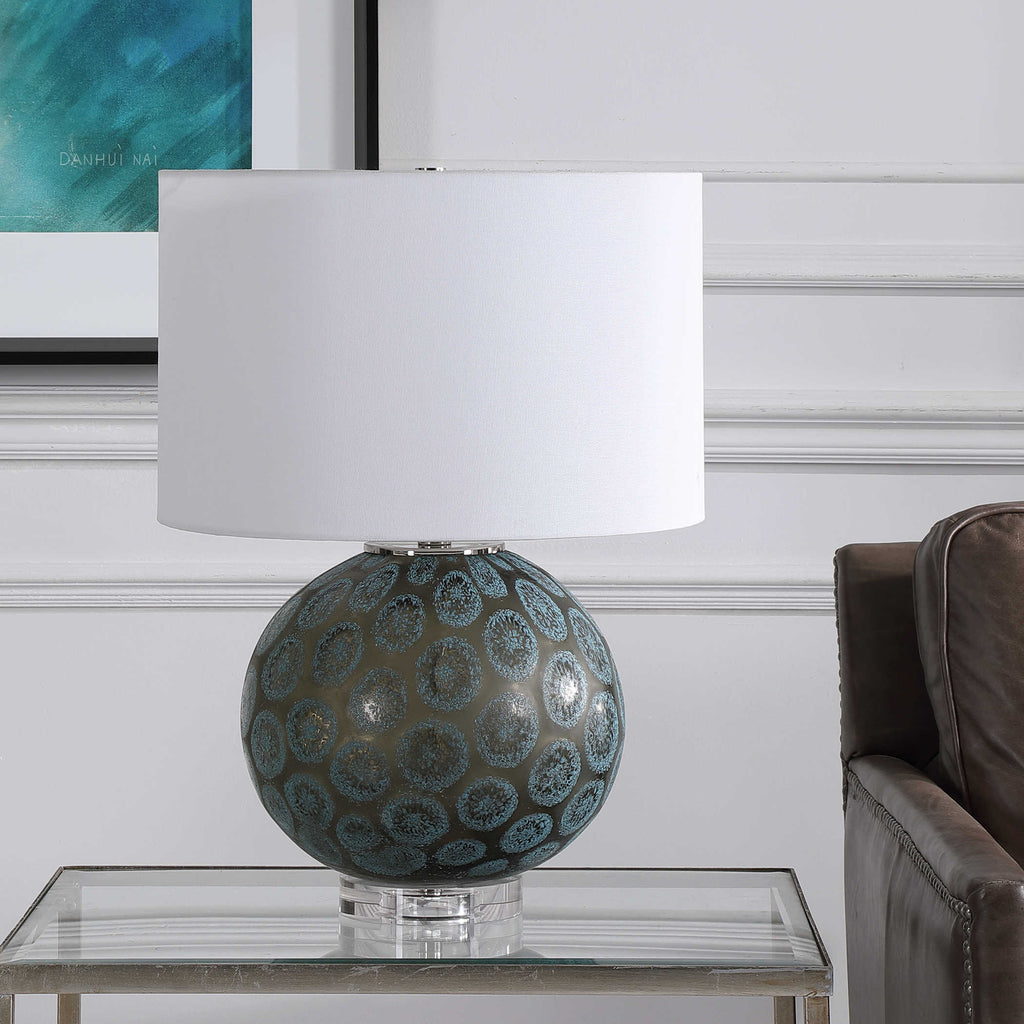 Agate Slice Charcoal Table Lamp - Bombay Mercantile