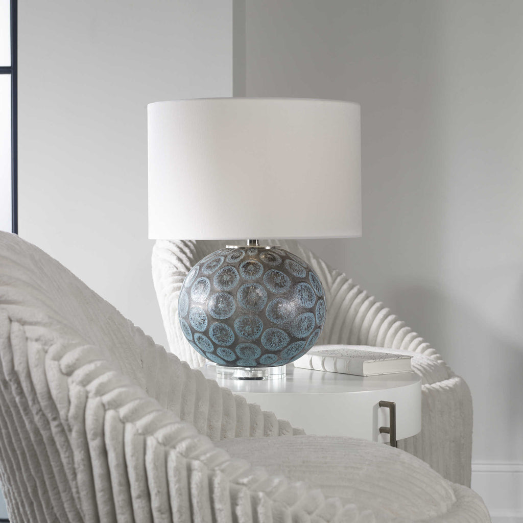 Agate Slice Charcoal Table Lamp - Bombay Mercantile