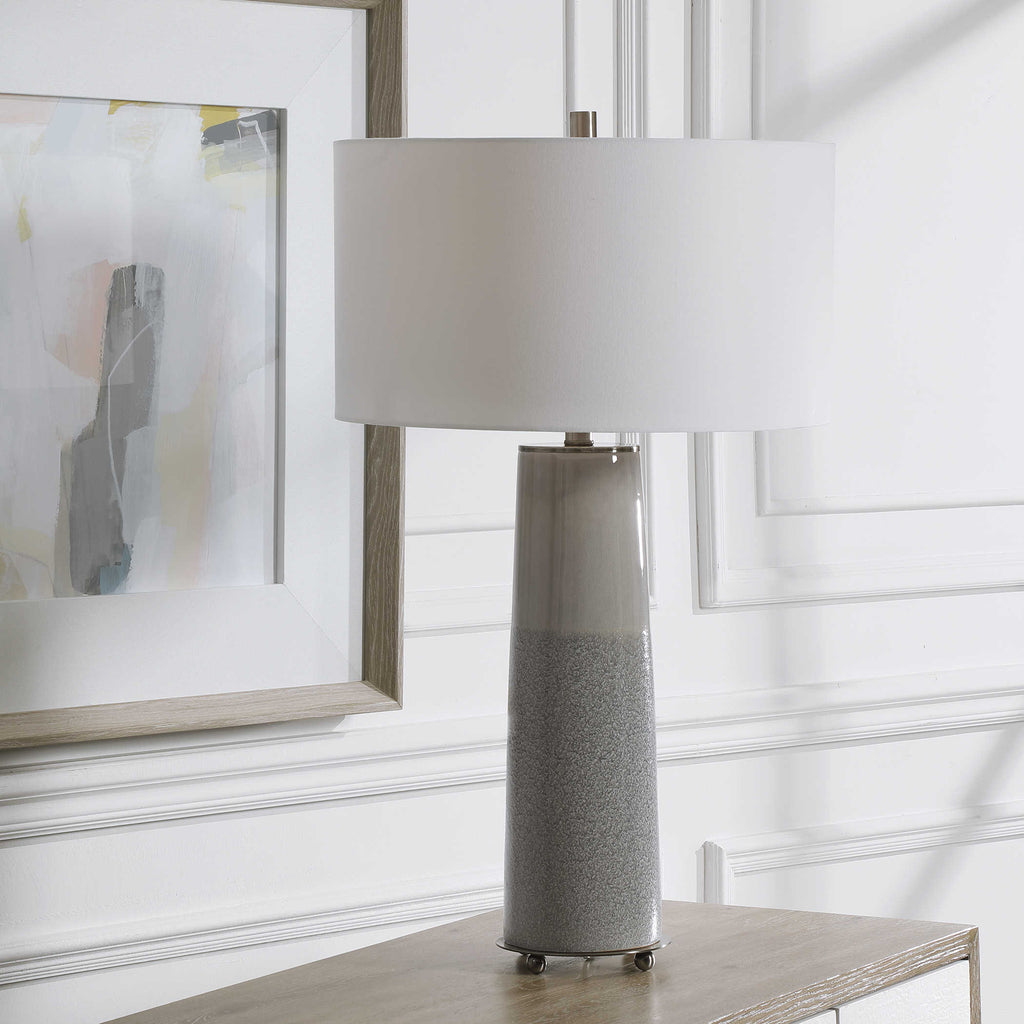 Abdel Gray Glaze Table Lamp - Bombay Mercantile