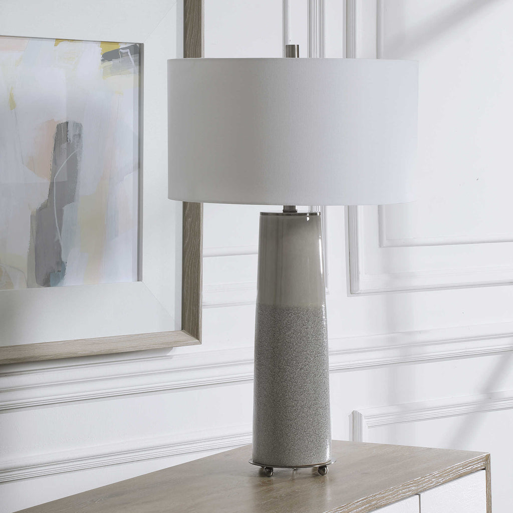 Abdel Gray Glaze Table Lamp - Bombay Mercantile