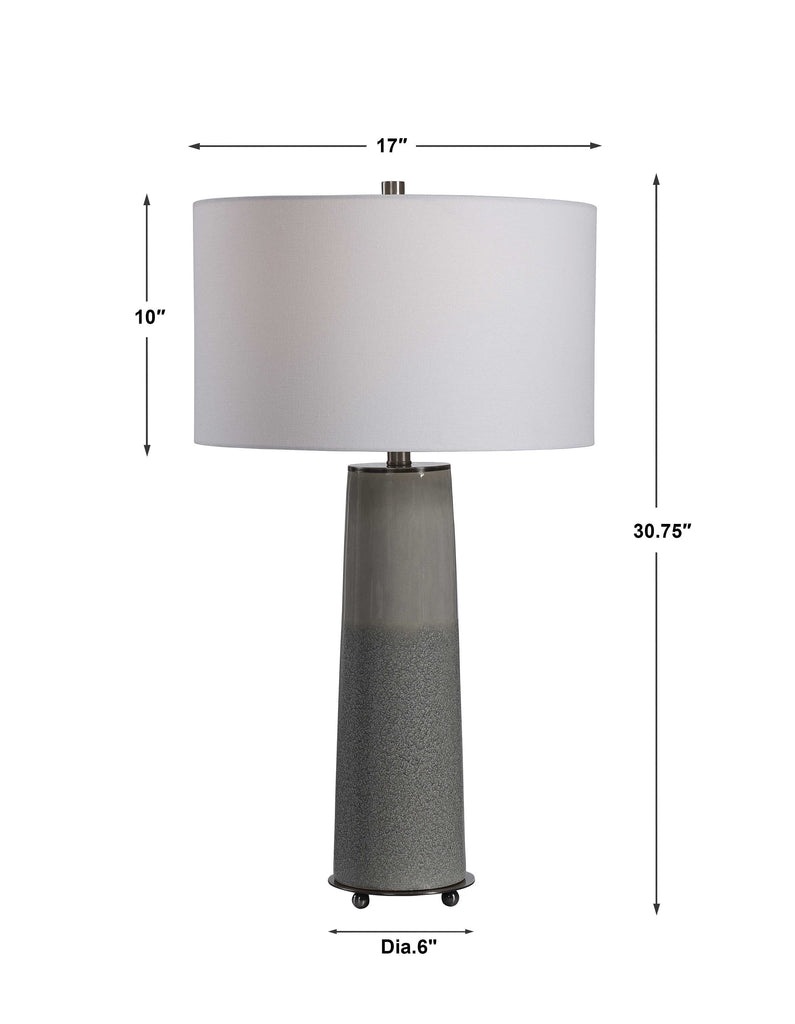 Abdel Gray Glaze Table Lamp - Bombay Mercantile