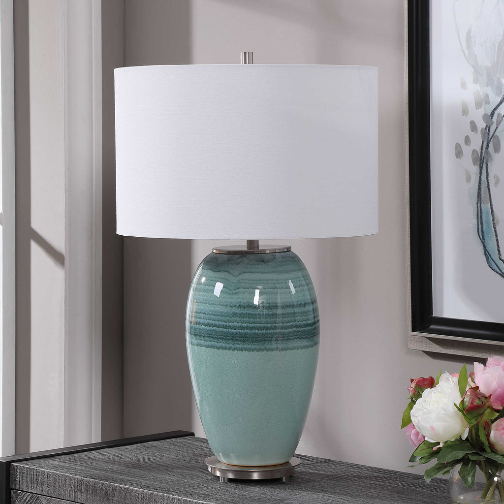 Caicos Teal Table Lamp - Bombay Mercantile