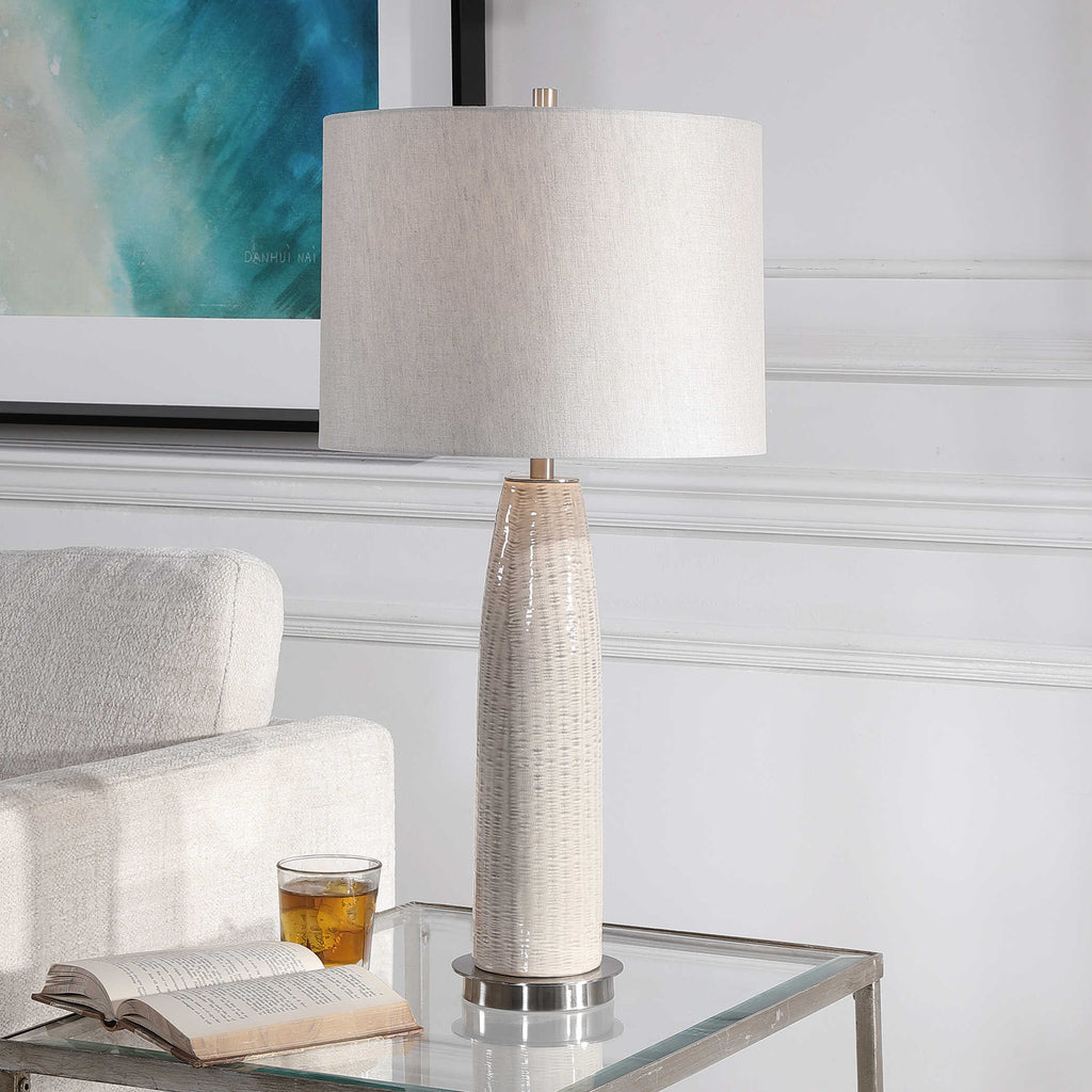 Delgado Light Gray Table Lamp - Bombay Mercantile
