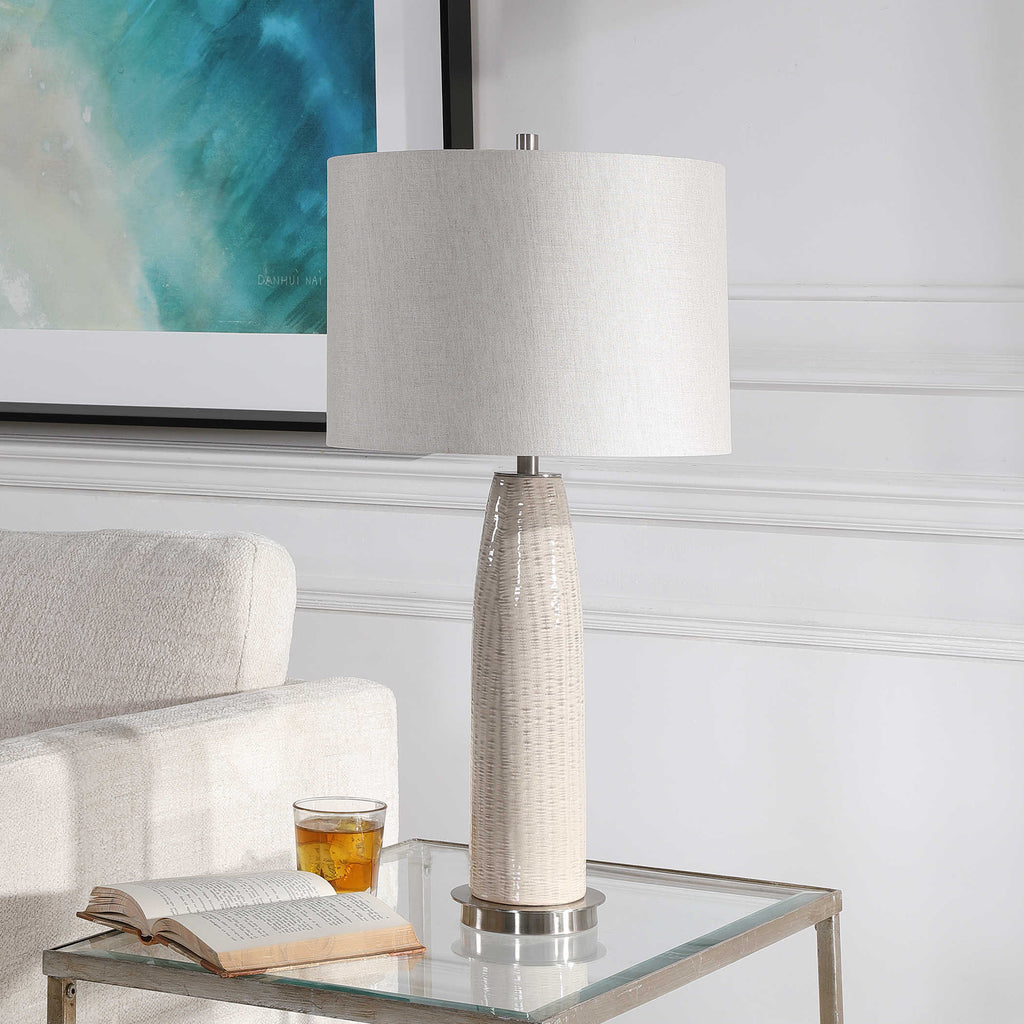 Delgado Light Gray Table Lamp - Bombay Mercantile