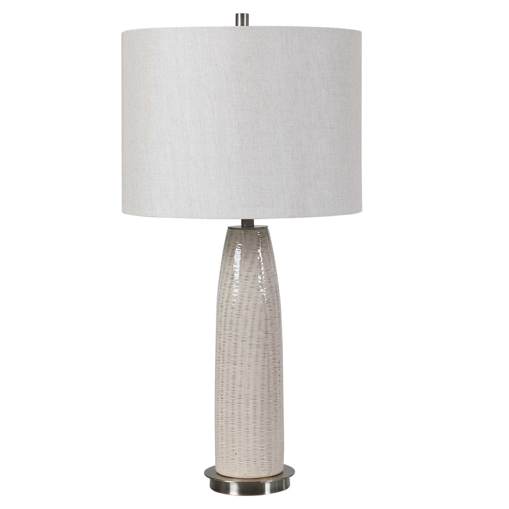 Delgado Light Gray Table Lamp - Bombay Mercantile