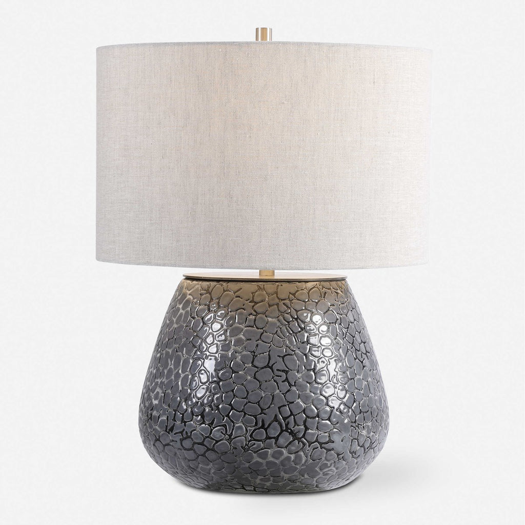 Pebbles Metallic Gray Table Lamp - Bombay Mercantile