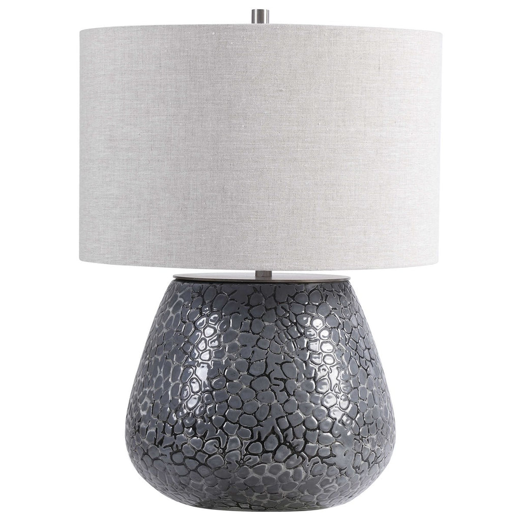 Pebbles Metallic Gray Table Lamp - Bombay Mercantile