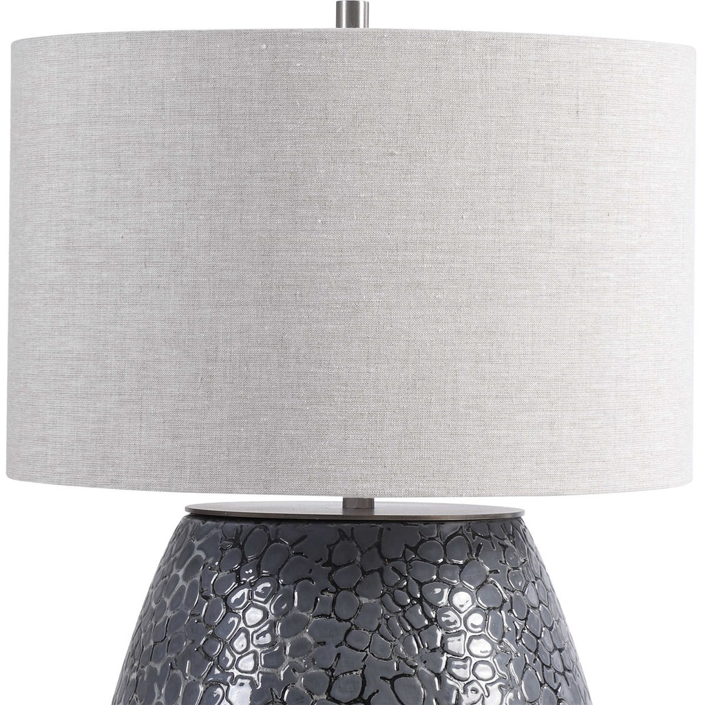 Pebbles Metallic Gray Table Lamp - Bombay Mercantile