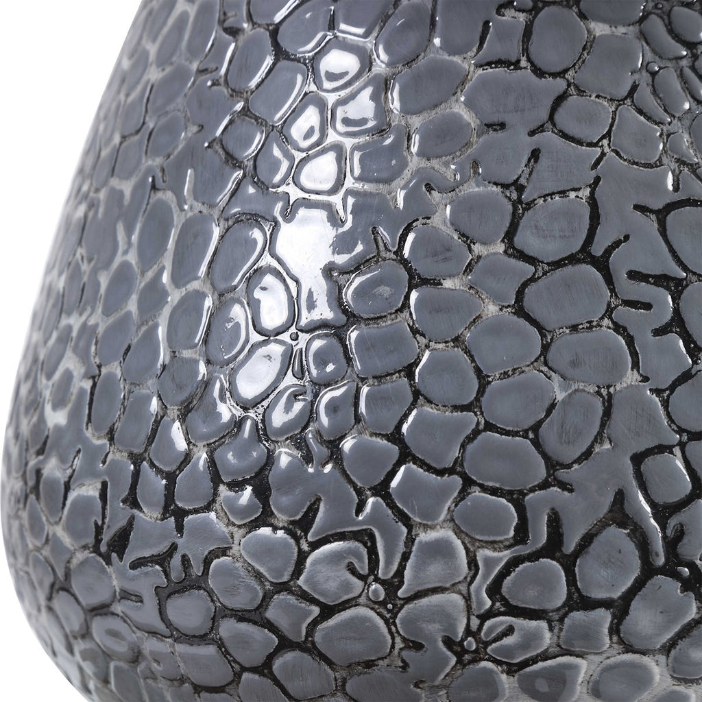 Pebbles Metallic Gray Table Lamp - Bombay Mercantile