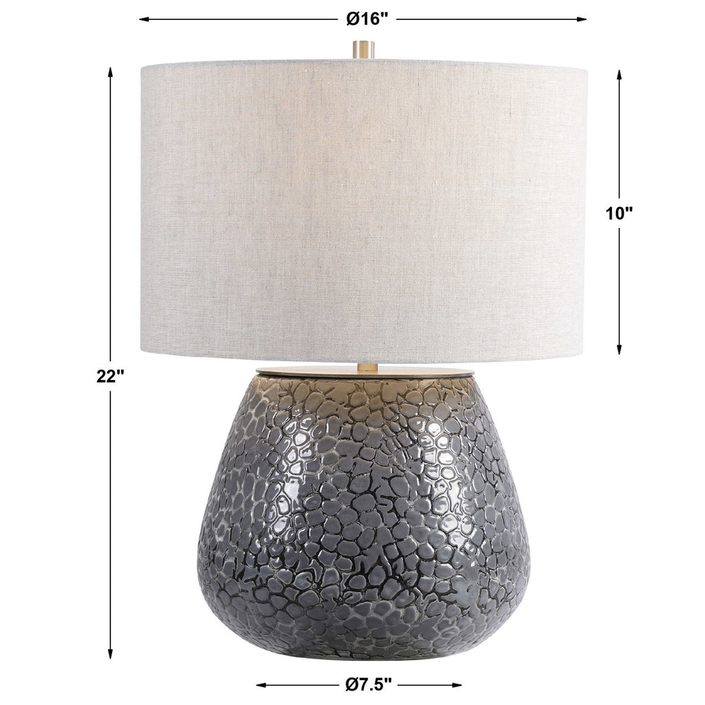 Pebbles Metallic Gray Table Lamp - Bombay Mercantile