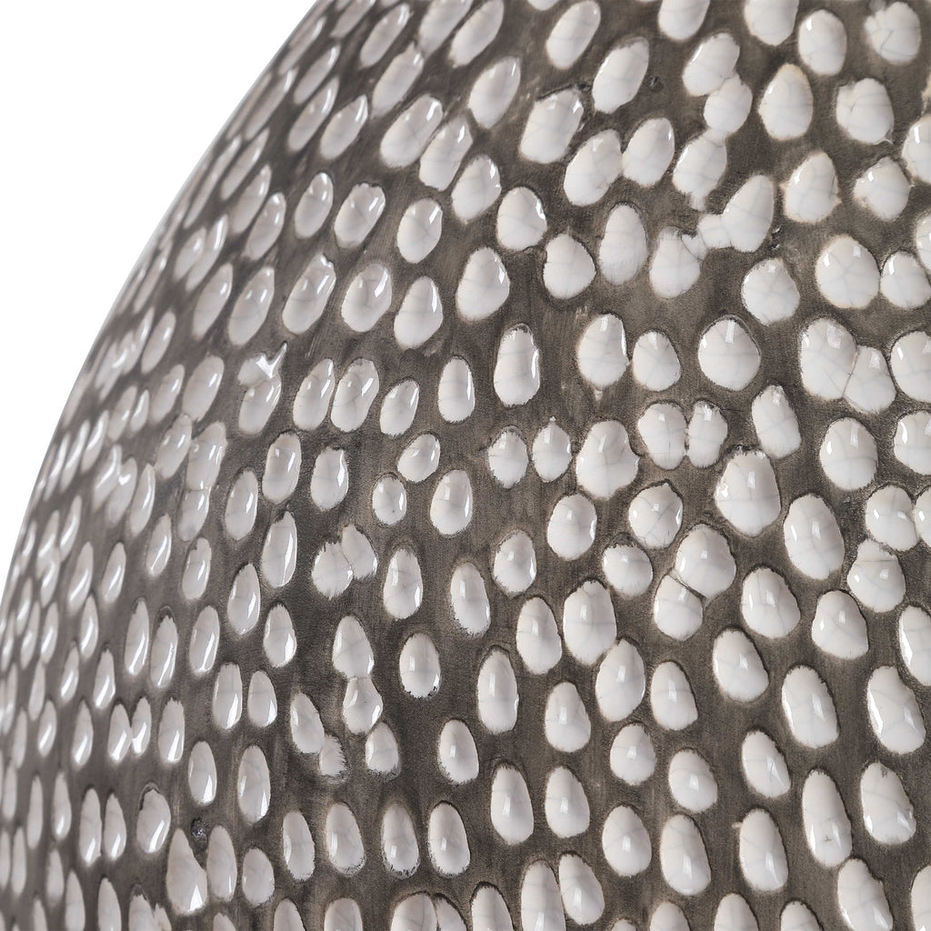 Cyprien Gray White Table Lamp - Bombay Mercantile