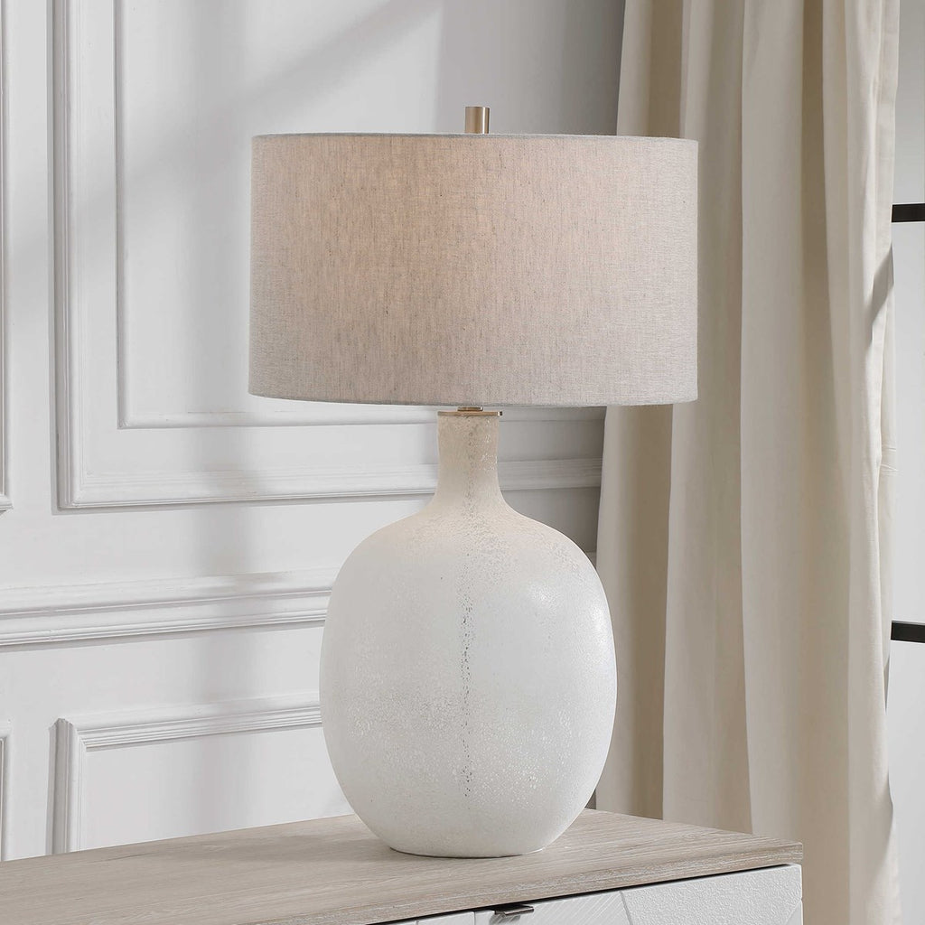 Whiteout Mottled Glass Table Lamp - Bombay Mercantile