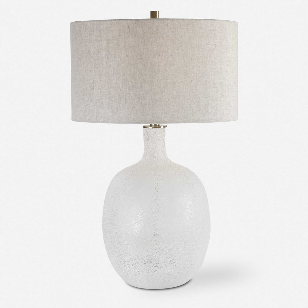 Whiteout Mottled Glass Table Lamp - Bombay Mercantile
