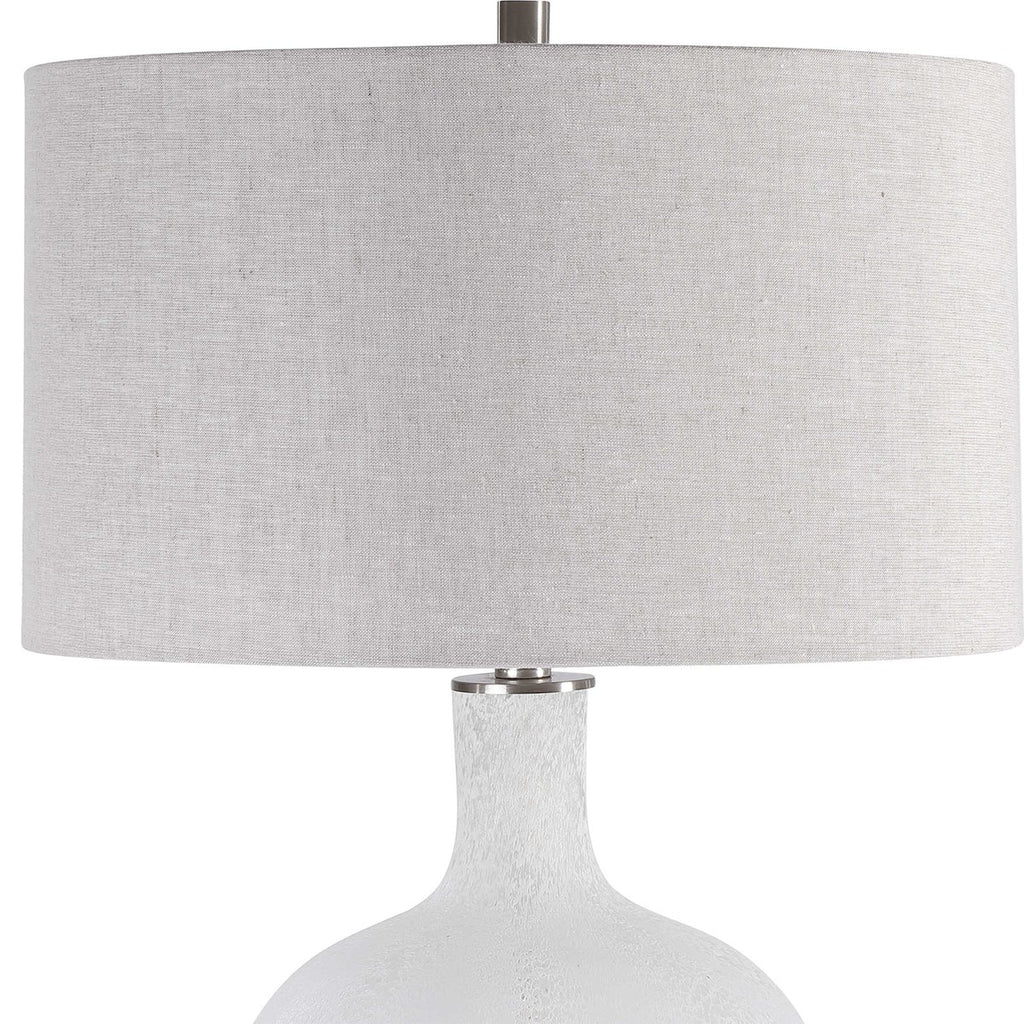 Whiteout Mottled Glass Table Lamp - Bombay Mercantile