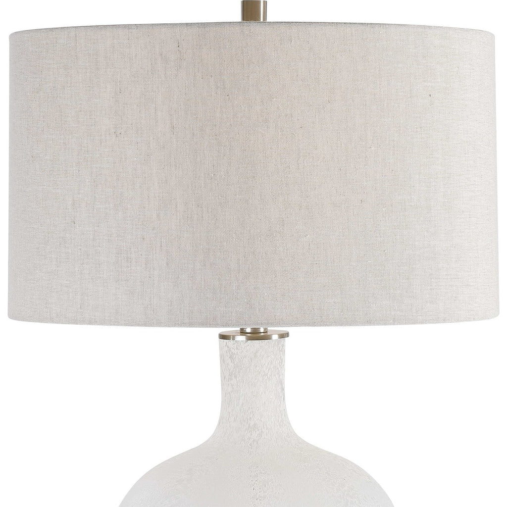 Whiteout Mottled Glass Table Lamp - Bombay Mercantile
