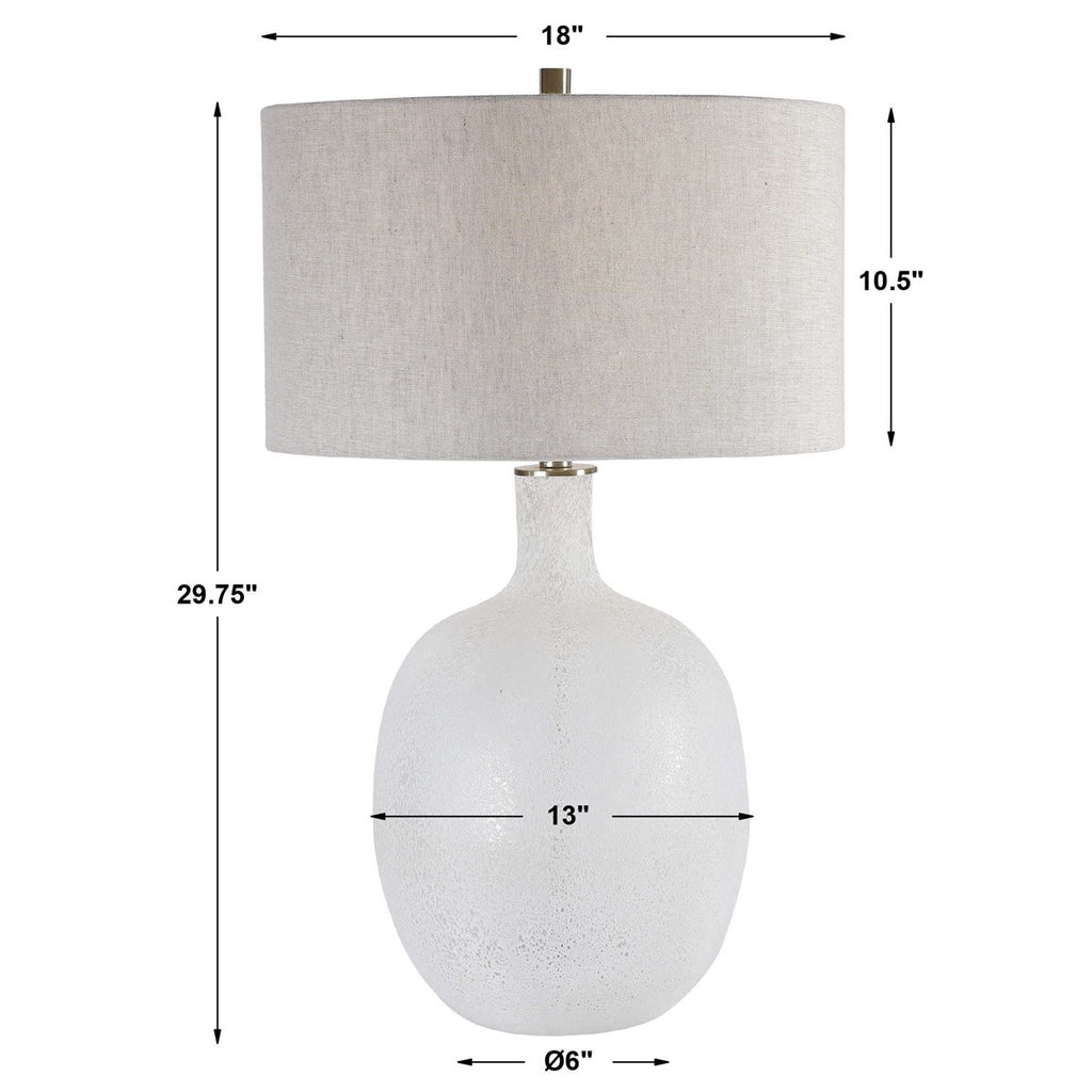 Whiteout Mottled Glass Table Lamp - Bombay Mercantile