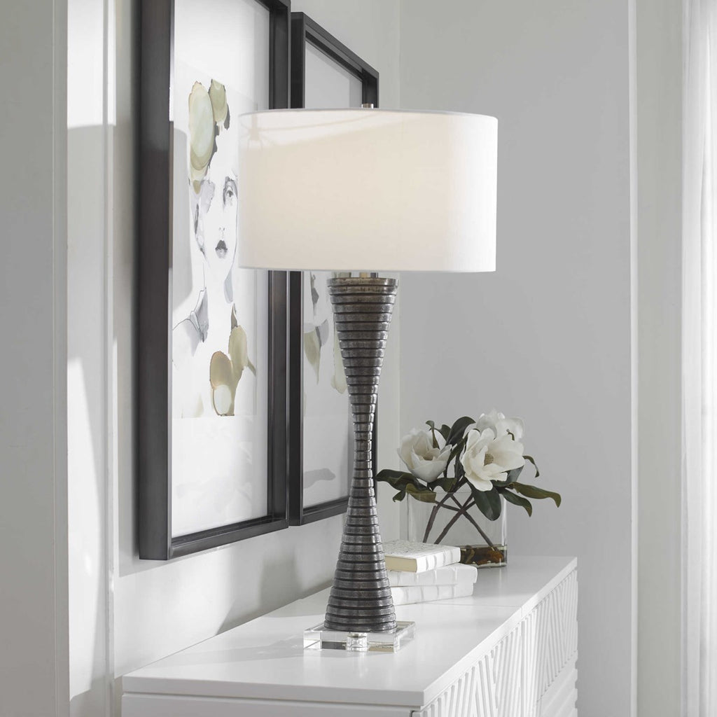 Renegade Ribbed Iron Table Lamp - Bombay Mercantile