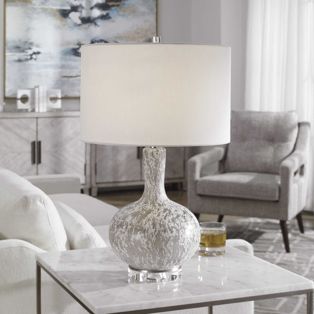 Turbulence Distressed White Table Lamp - Bombay Mercantile