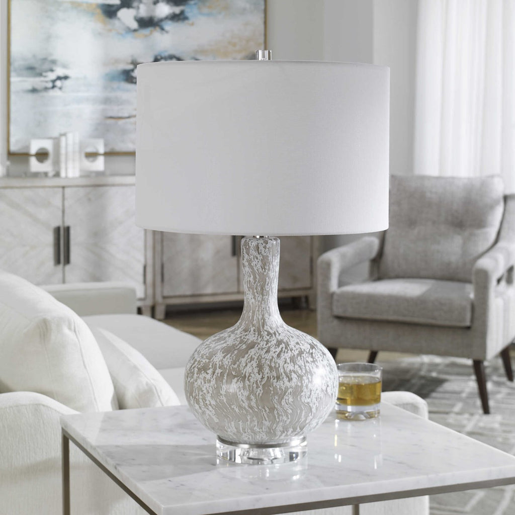 Turbulence Distressed White Table Lamp - Bombay Mercantile