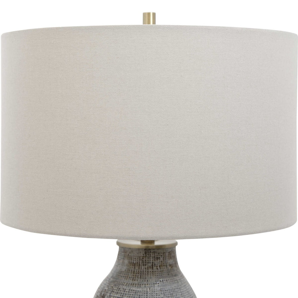 Monacan Gray Textured Table Lamp - Bombay Mercantile