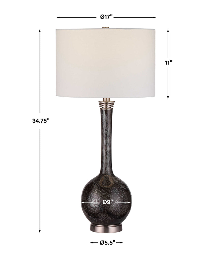 Cosmos Charcoal Glass Table Lamp - Bombay Mercantile