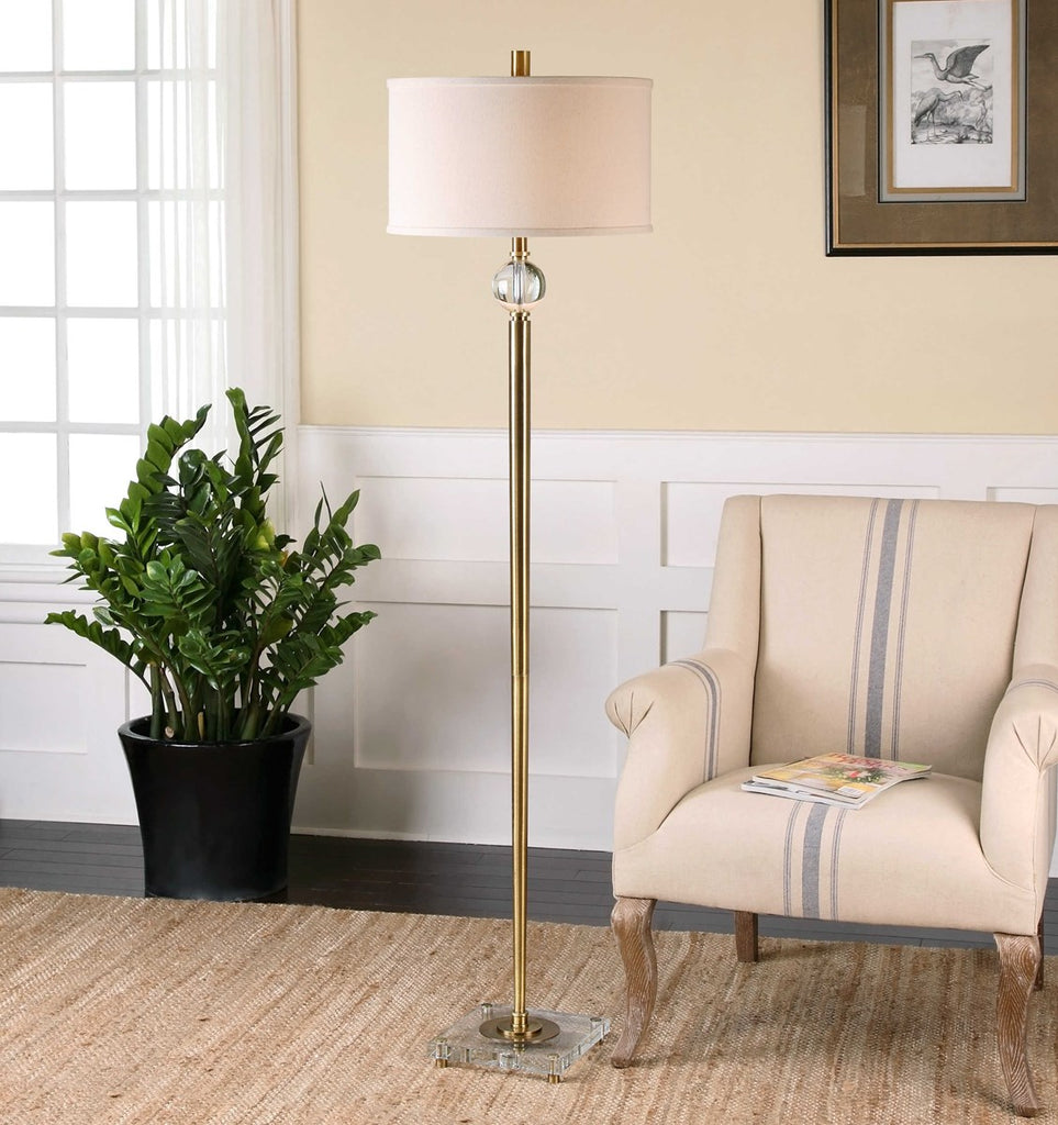 Mesita Brass Floor Lamp - Bombay Mercantile