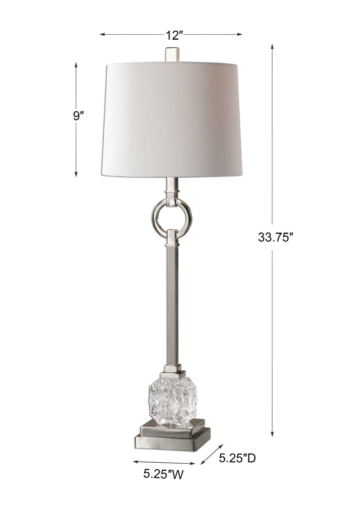 Bordolano Polished Nickel Buffet Lamp - Bombay Mercantile