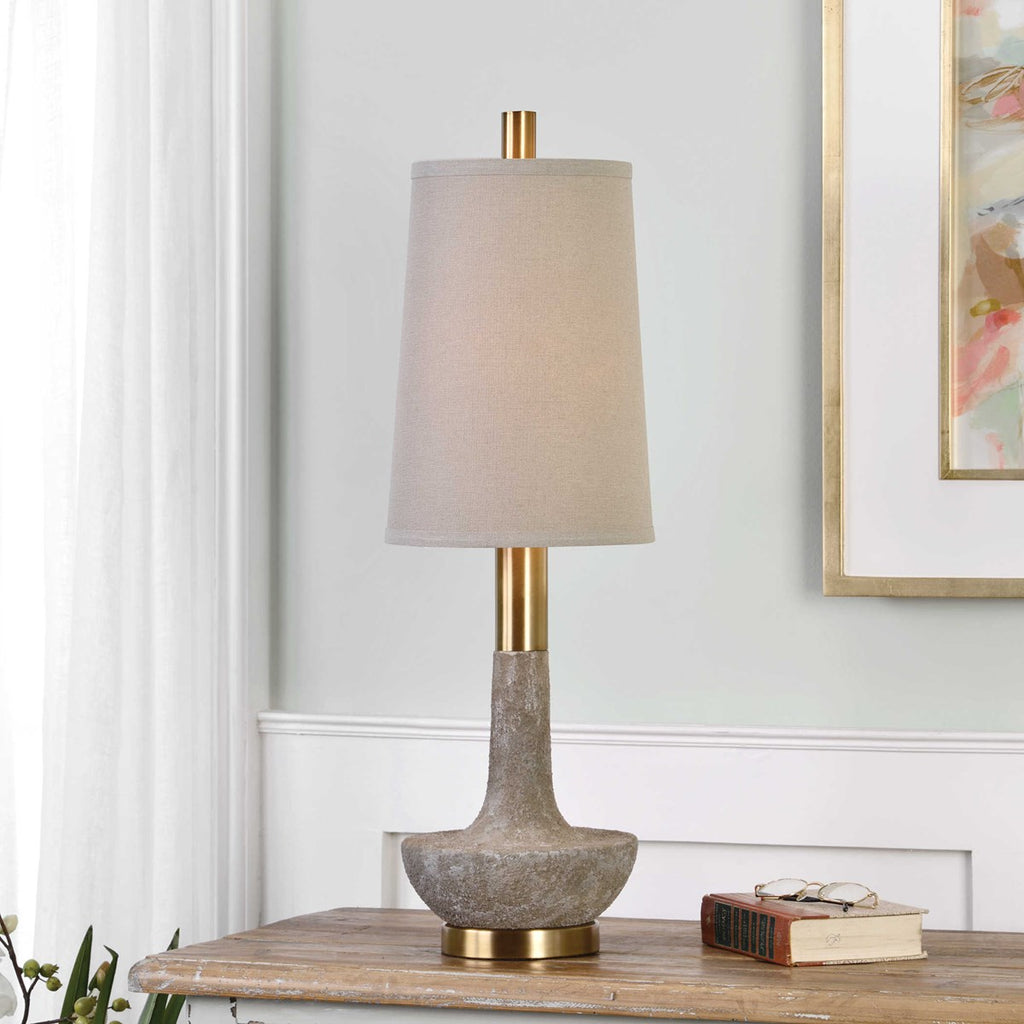 Volongo Stone Ivory Buffet Lamp - Bombay Mercantile