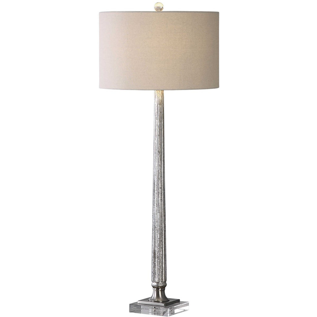 Fiona Ribbed Mercury Glass Lamp - Bombay Mercantile