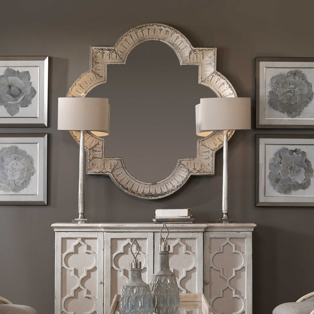 Fiona Ribbed Mercury Glass Lamp - Bombay Mercantile