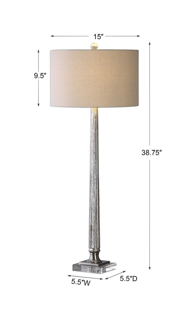 Fiona Ribbed Mercury Glass Lamp - Bombay Mercantile