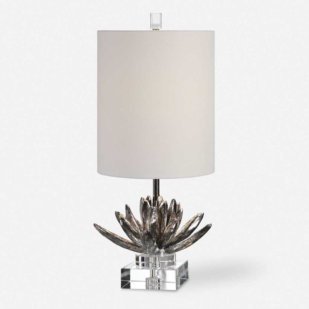 Silver Lotus Accent Lamp - Bombay Mercantile