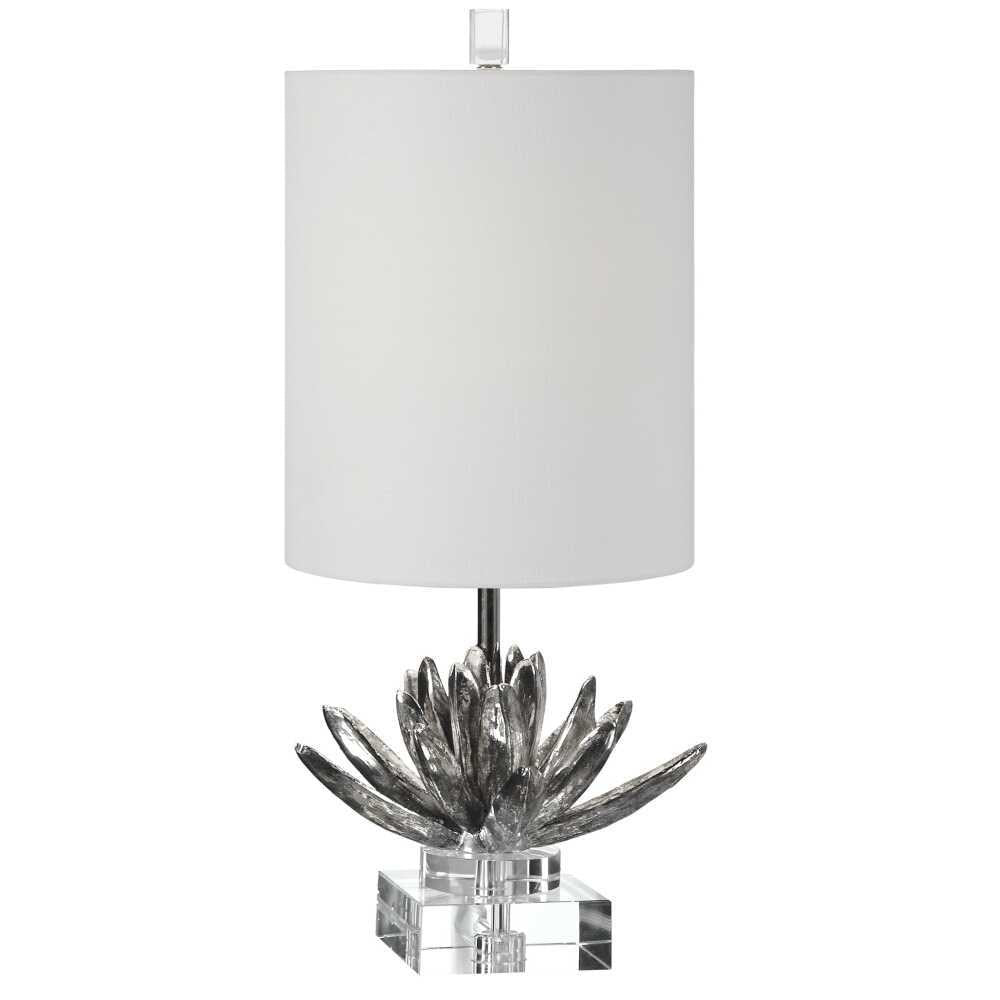 Silver Lotus Accent Lamp - Bombay Mercantile