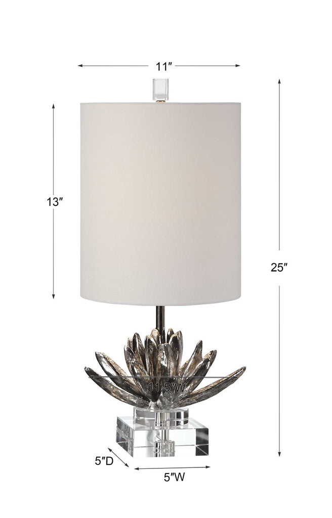 Silver Lotus Accent Lamp - Bombay Mercantile