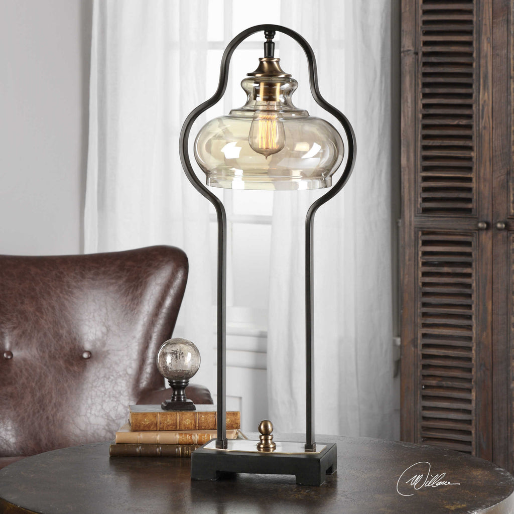 Cotulla Aged Black Desk Lamp - Bombay Mercantile