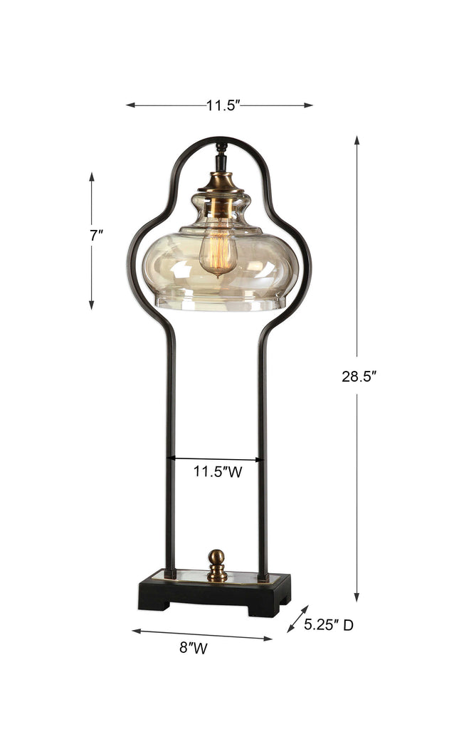 Cotulla Aged Black Desk Lamp - Bombay Mercantile