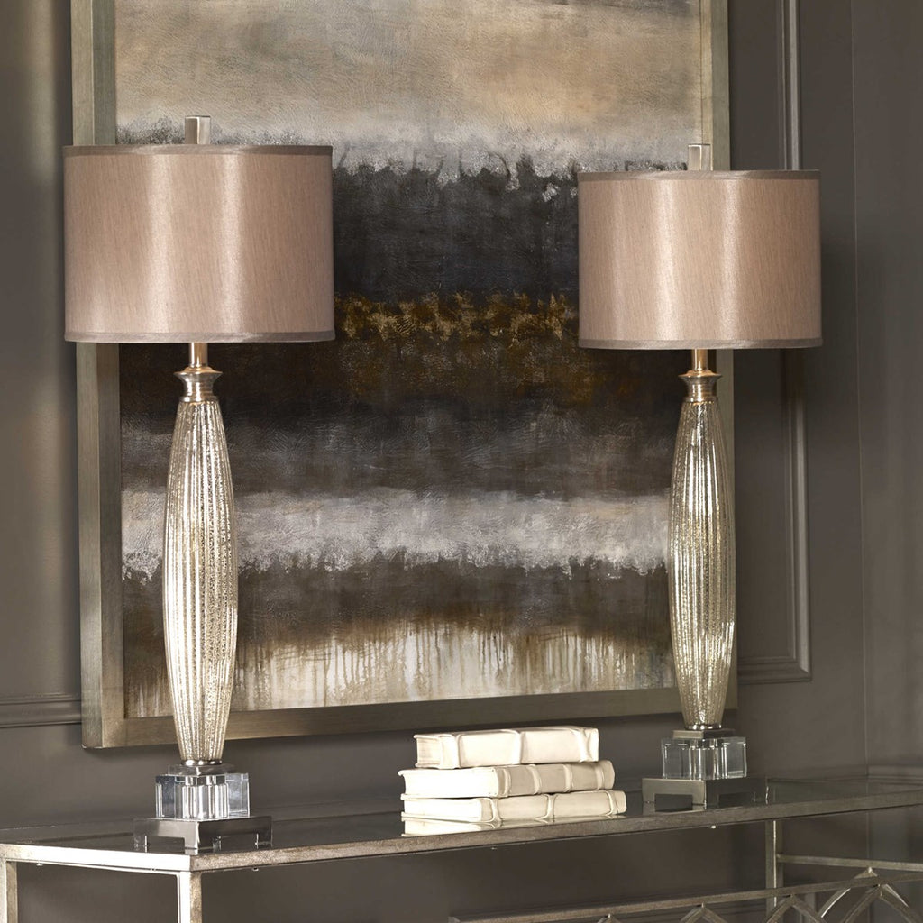 Loredo Mercury Glass Table Lamp - Bombay Mercantile