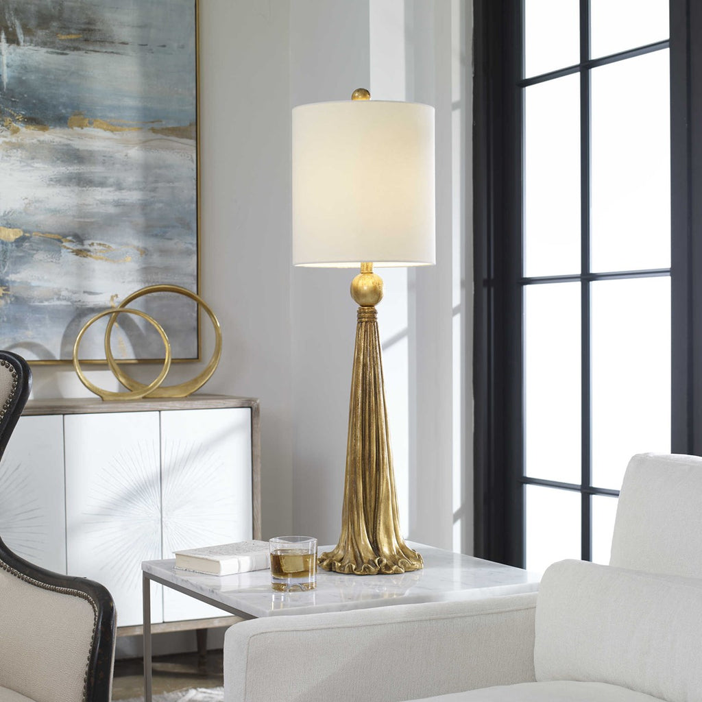 Paravani Metallic Gold Lamp - Bombay Mercantile