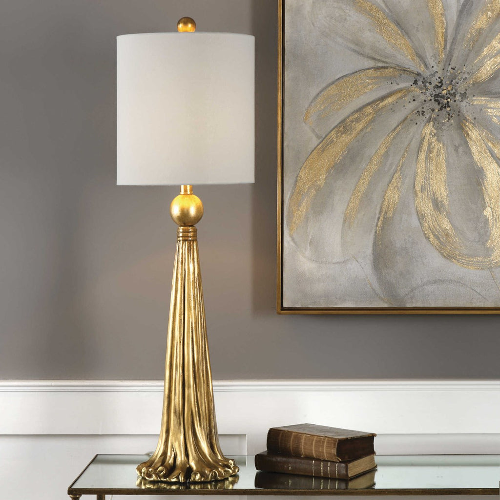Paravani Metallic Gold Lamp - Bombay Mercantile
