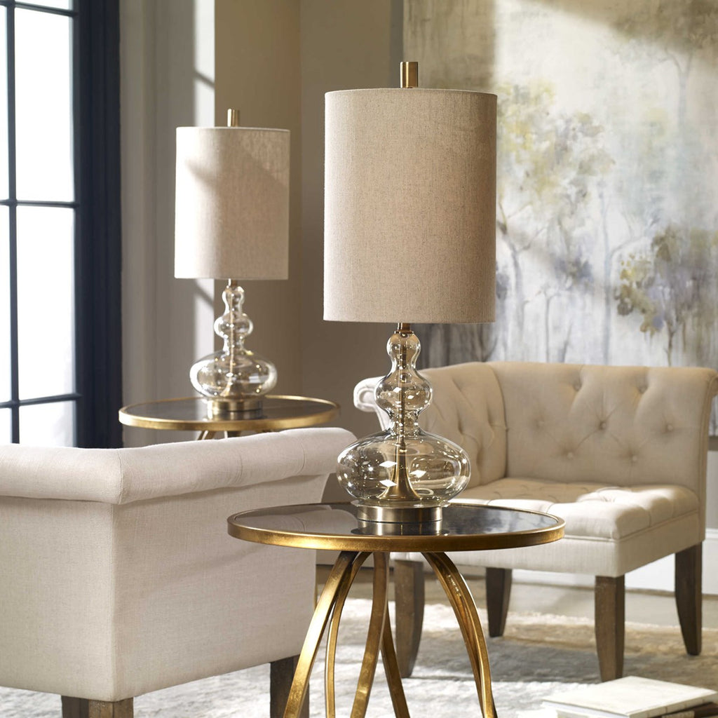 Formoso Amber Glass Table Lamp - Bombay Mercantile