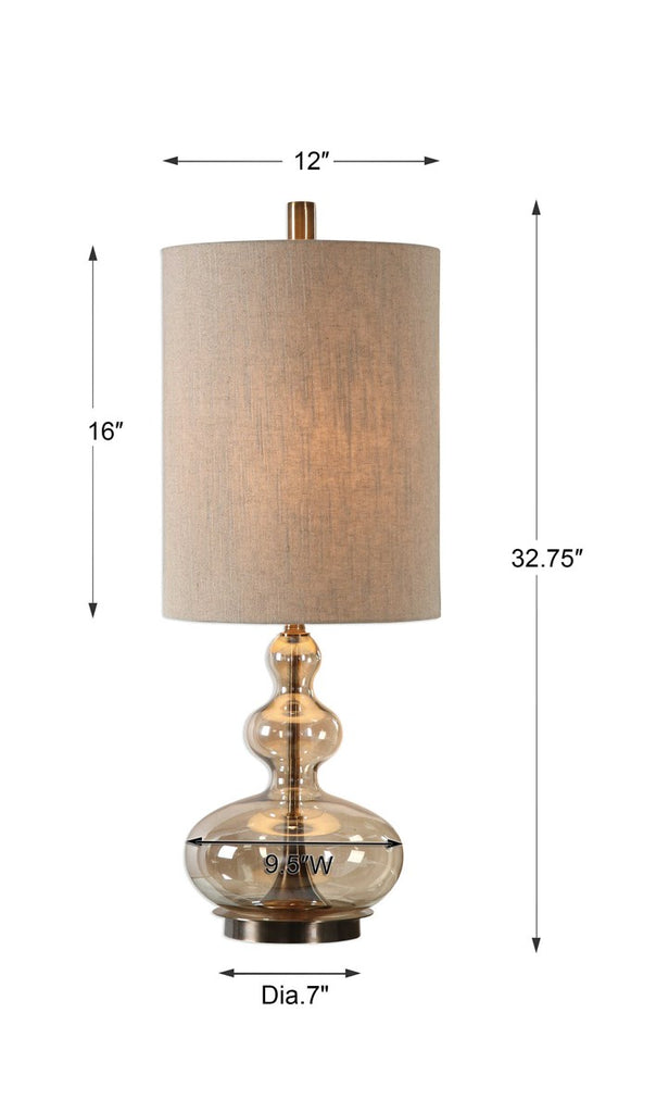 Formoso Amber Glass Table Lamp - Bombay Mercantile