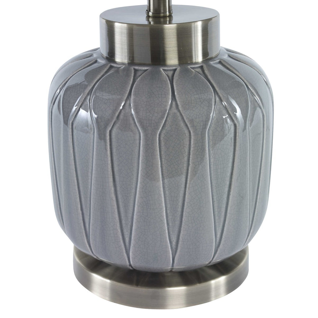 Zahlia Aged Gray Ceramic Lamp - Bombay Mercantile