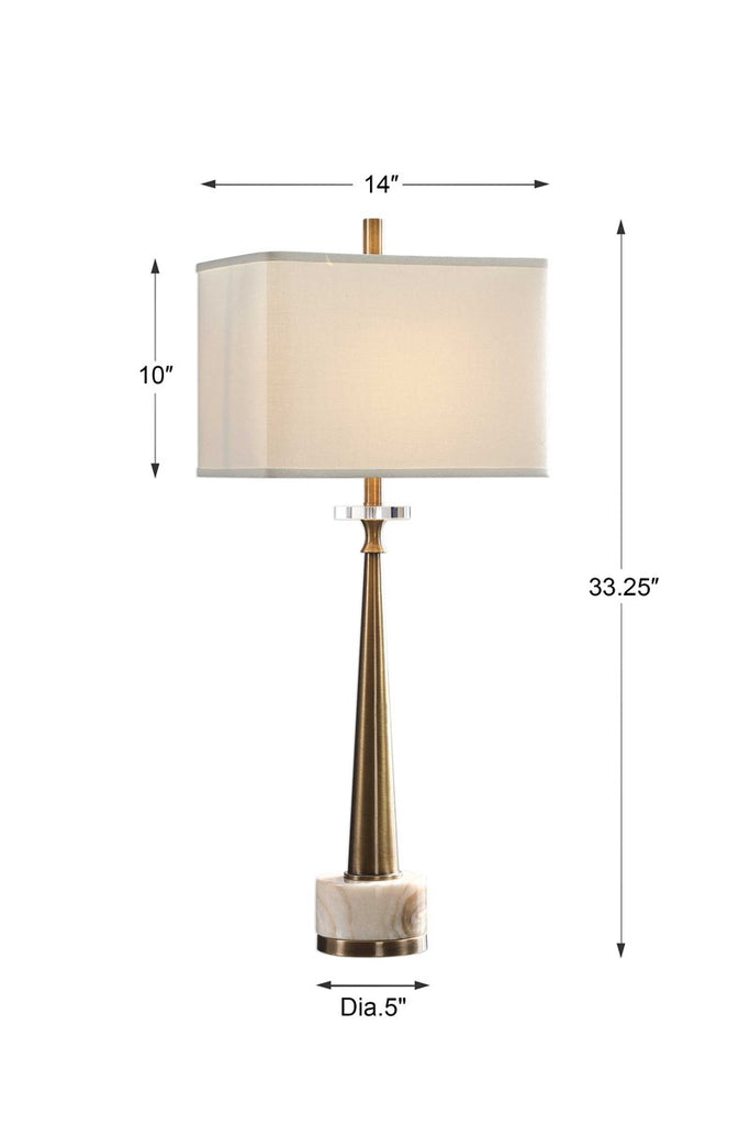 Verner Tapered Brass Table Lamp - Bombay Mercantile