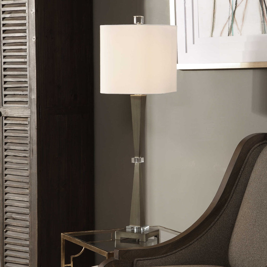 Niccolai Antiqued Nickel Lamp - Bombay Mercantile