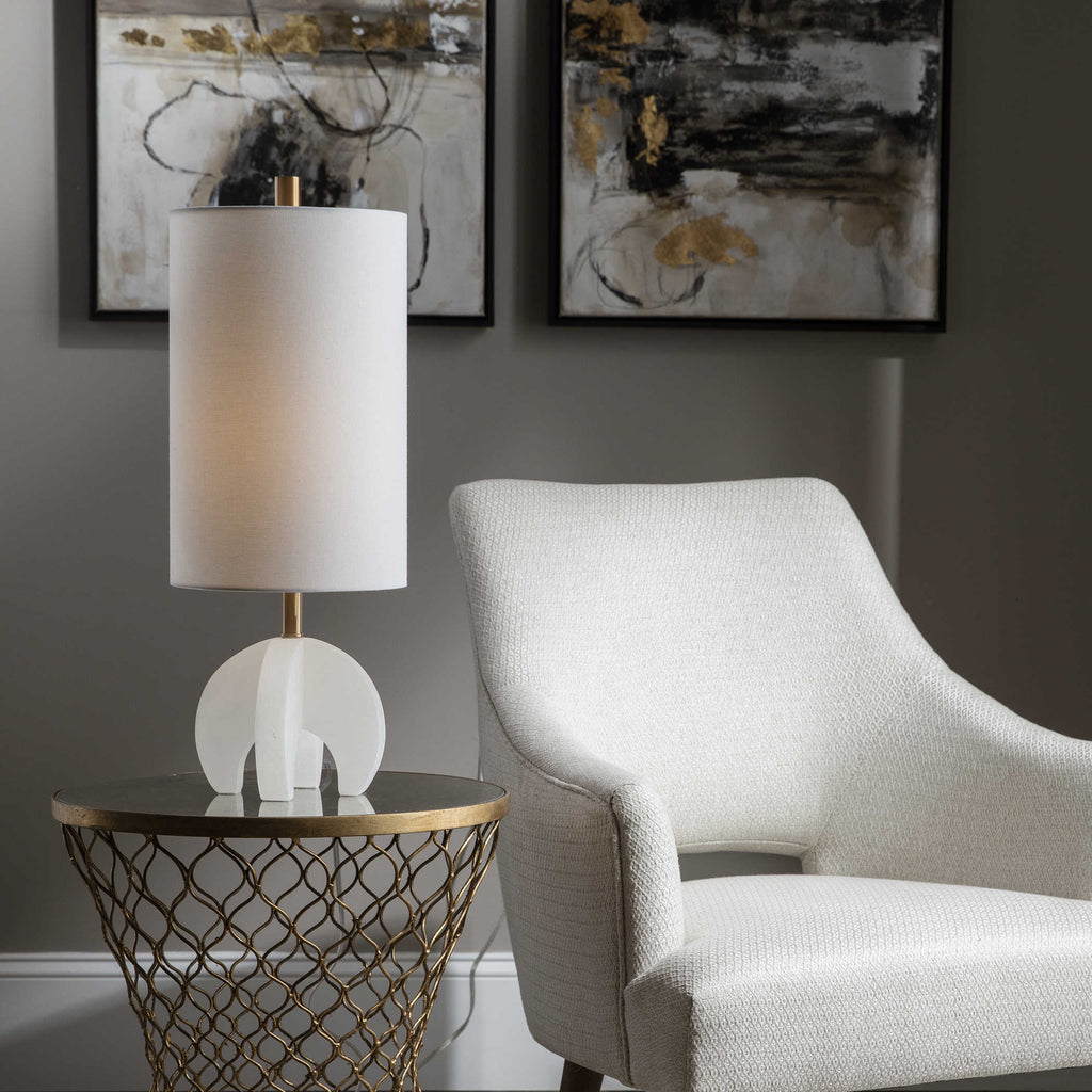 Alanea White Buffet Lamp - Bombay Mercantile