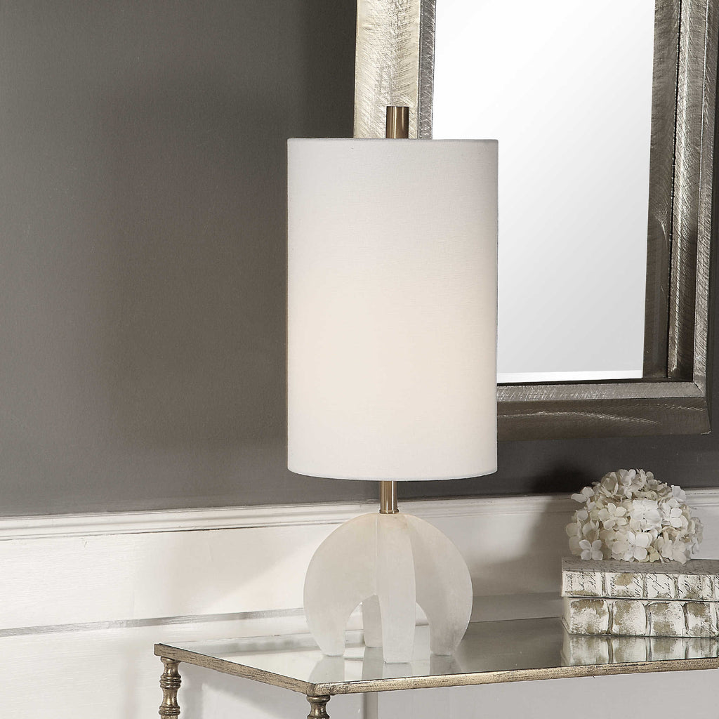 Alanea White Buffet Lamp - Bombay Mercantile