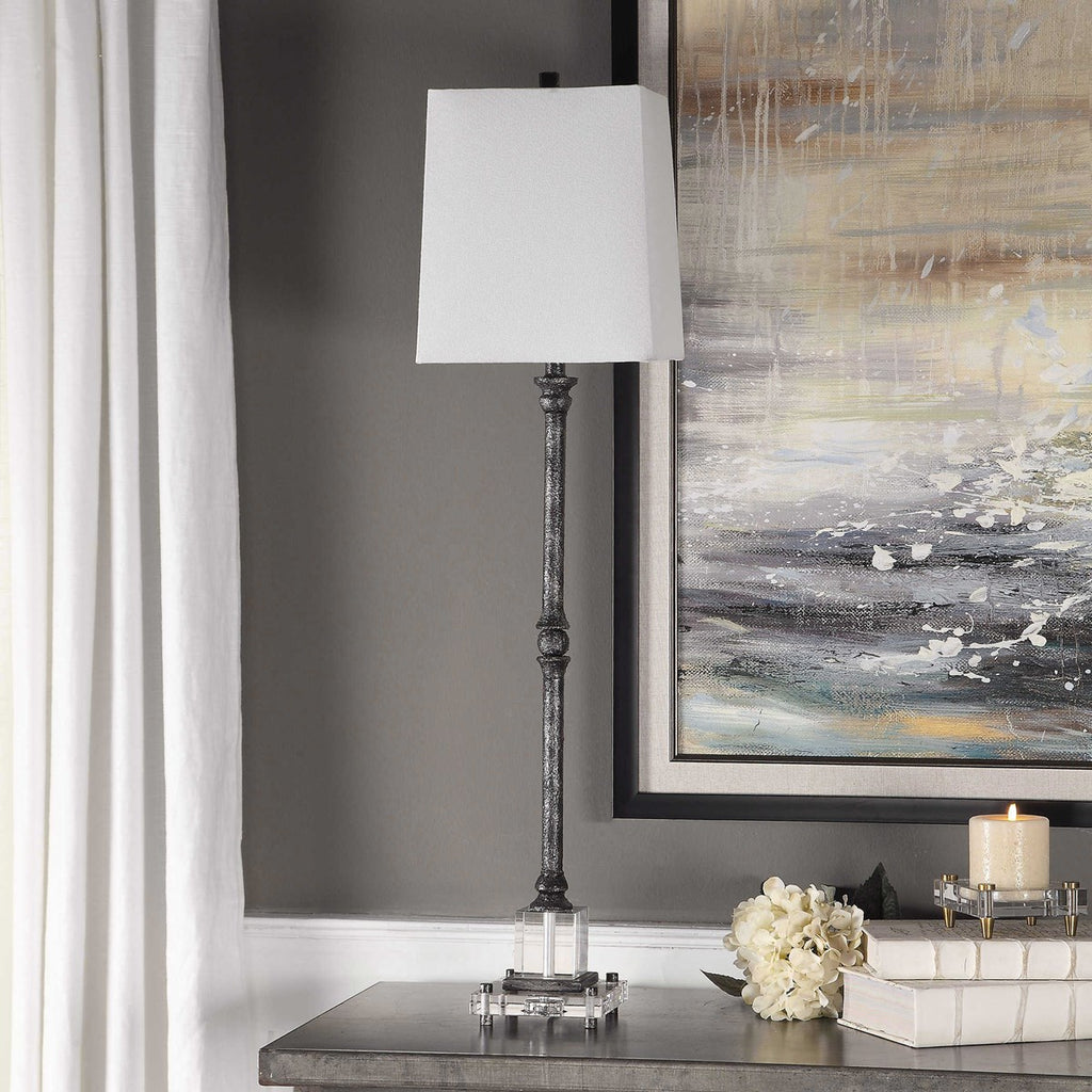 Teala Aged Black Buffet Lamp - Bombay Mercantile