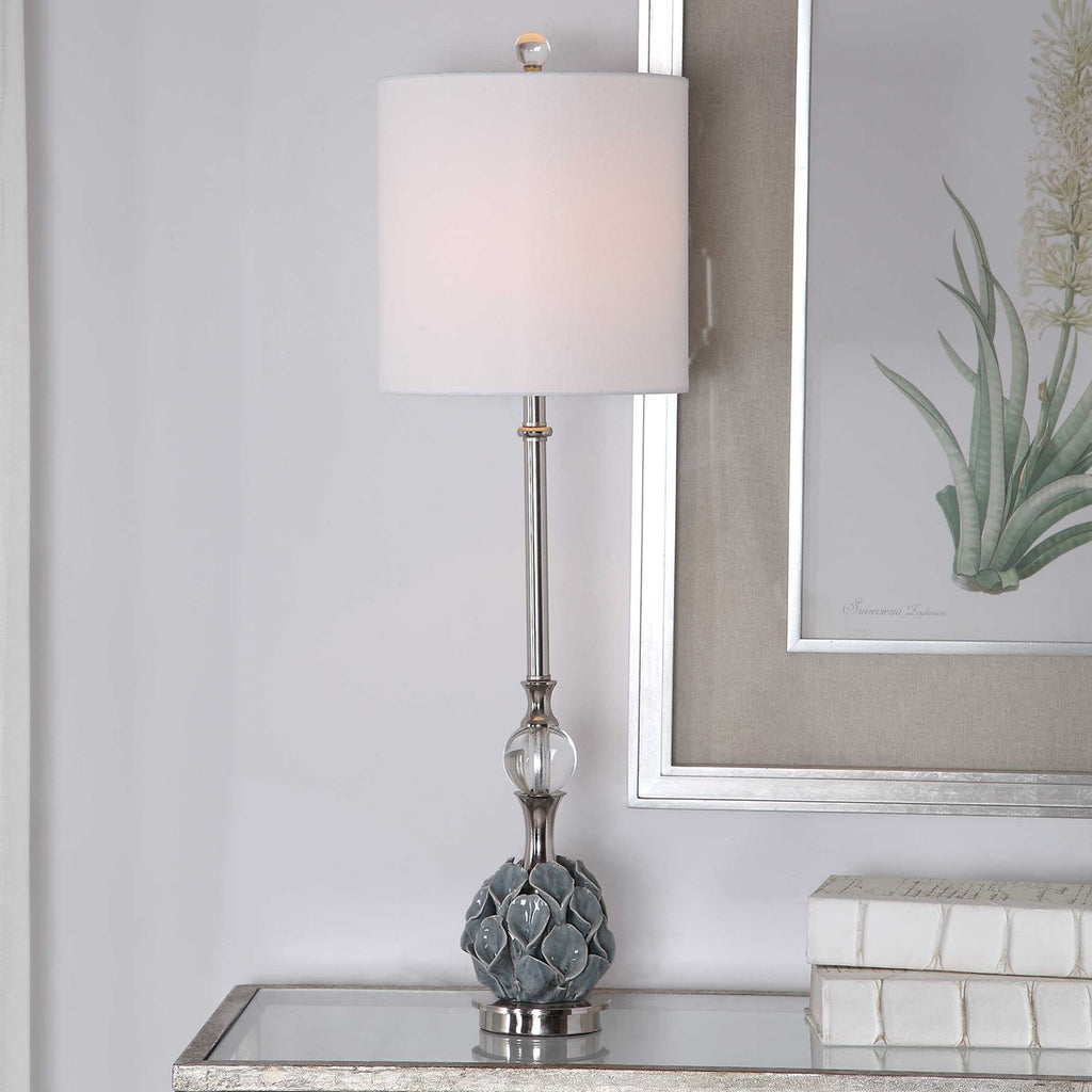 Elody Blue Gray Buffet Lamp - Bombay Mercantile